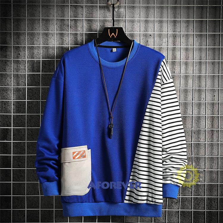 トレーナー メンズ おしゃれ 長袖トレーナー プルオーバー スウェットシャツ 秋 クルーネック トップス カラー切替 カジュアル ファッション 秋服 