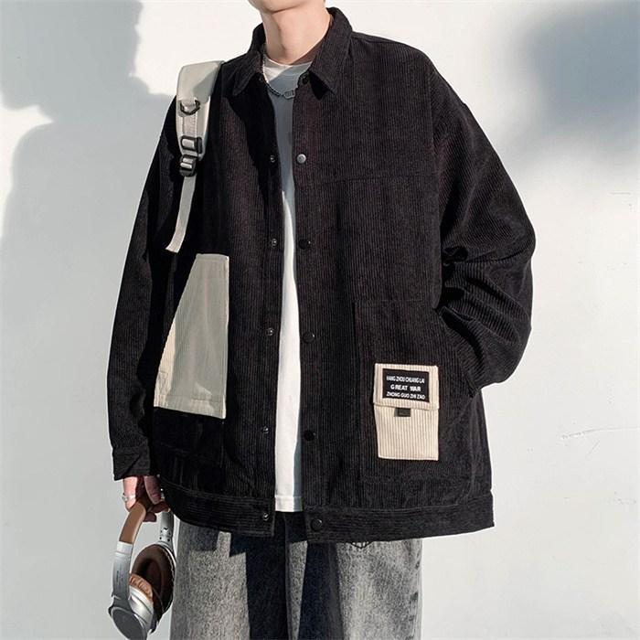 ライトアウター メンズ 秋服 カジュアル 長袖シャツ 切り替え スタジャン アウター かっこいい ショルダー 
