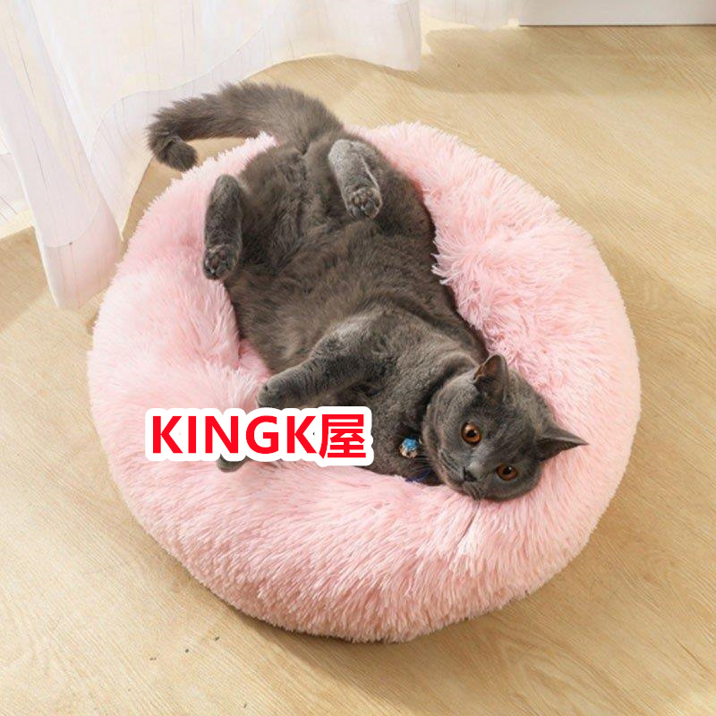 ペットクッション もこもこ 丸型 犬用ベッド 小型犬 ブラウン クッション 寝床 猫ベッド ホワイト 