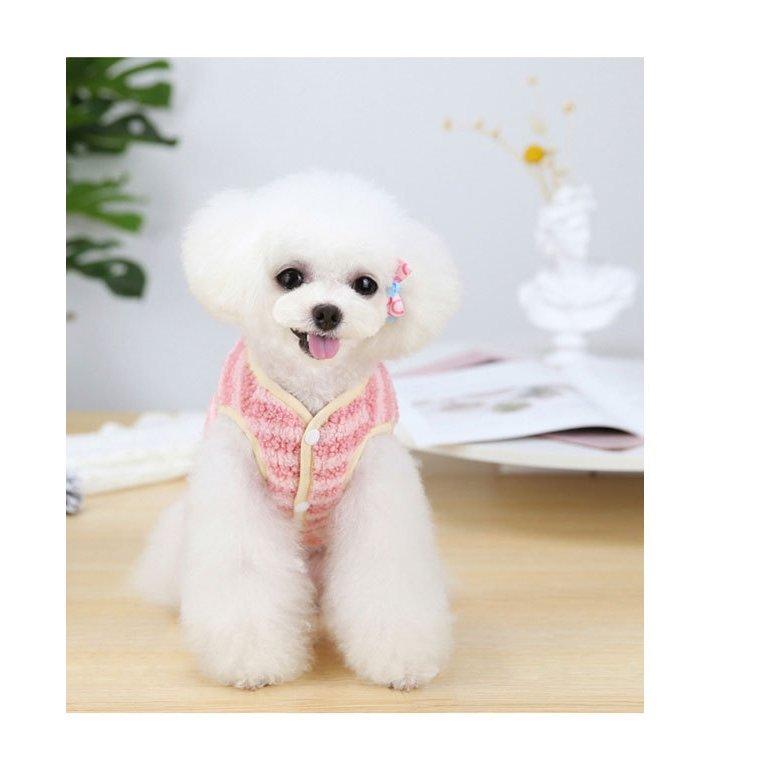 犬服 ボーダー柄 モコモコ 猫服 フリースジャケット ドッグウェア トイプードル ポメラニアン 暖かい 秋 フリースベスト 冬 チワワ 送料無料 小型犬 