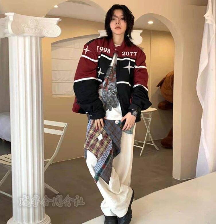 スタジャン レディース アウター ヒップホップ系 韓流 ダンス 撥水 ジャケット カジュアルストリート系 衣装 長袖 ジャンパー イベント 20代30代 男女 
