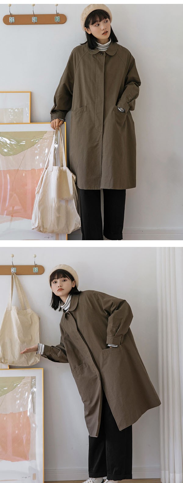 トレンチコート レディース 秋コート 小柄 着やせ かわいい ベージュ コート 春 秋物 トレンチ 秋 秋服 アウター 