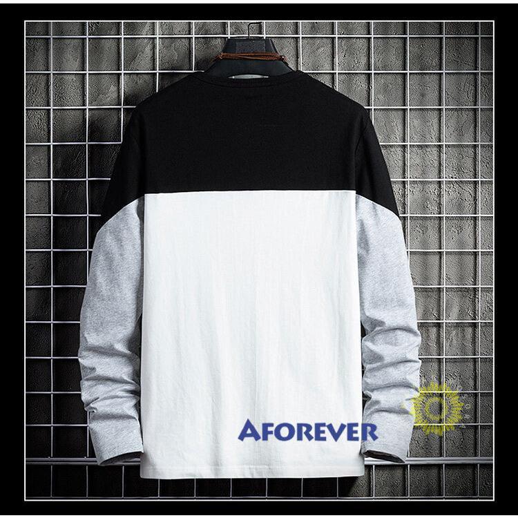長袖Tシャツ メンズ Tシャツ プルオーバー クルーネック ティーシャツ 秋コーデ カラー切替 50代 30代40代 秋服 トップス 