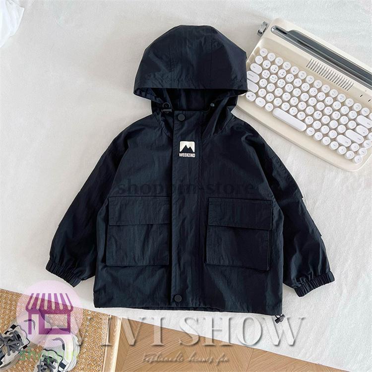 キッズ アウター 長袖 トップス ゆったり 動きやすい カジュアル シンプル ジップフードつき 着やすい 男女兼用 おしゃれ あわせやすい 