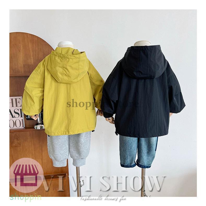 キッズ アウター 長袖 トップス ゆったり 動きやすい カジュアル シンプル ジップフードつき 着やすい 男女兼用 おしゃれ あわせやすい 