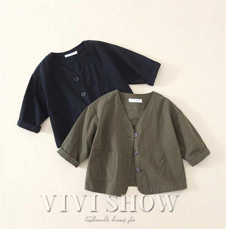 キッズ 長袖 トップス アウター Ｖネック おしゃれ 動きやすい 着やすい 兼用 あわせやすい かわいい 女の子 シンプル 男の子 