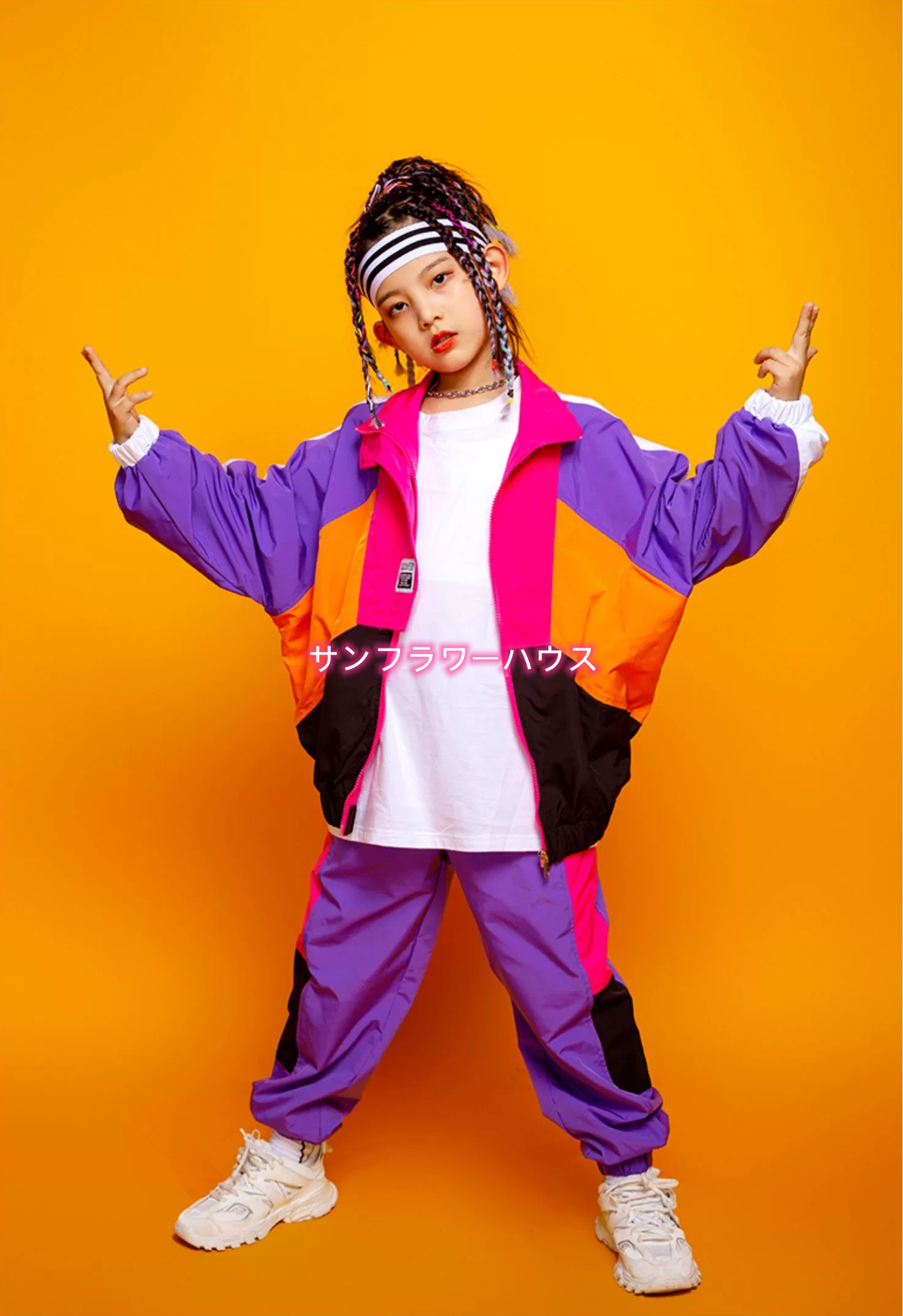 キッズ ダンス 衣装 セットアップ ジャケット ヒップホップ 韓国 ジュニア 青 子供 紫 K-POP HIPHOP 男の子 女の子 ダンスウェア カーゴパンツ 長袖 ジャズ 