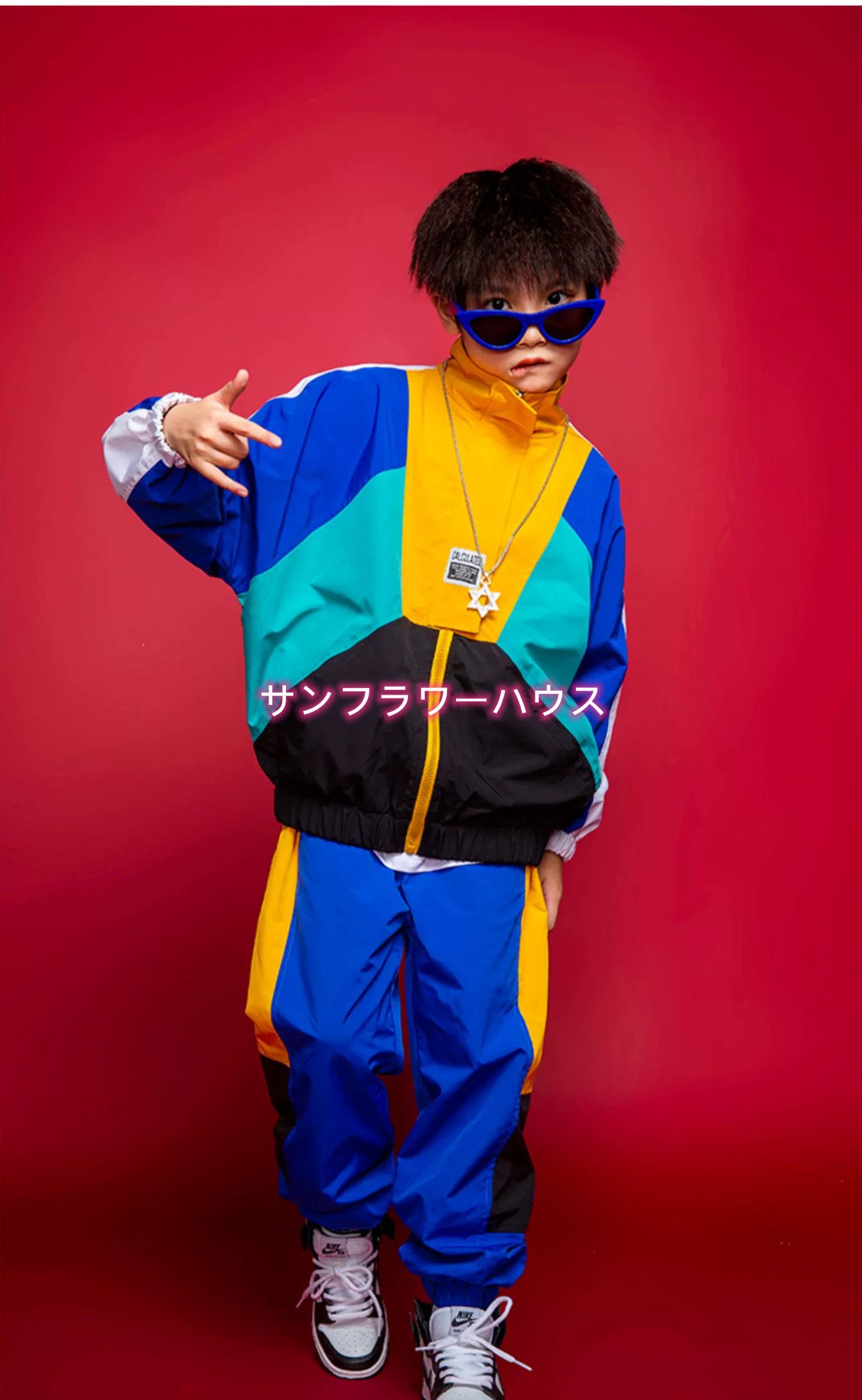 キッズ ダンス 衣装 セットアップ ジャケット ヒップホップ 韓国 ジュニア 青 子供 紫 K-POP HIPHOP 男の子 女の子 ダンスウェア カーゴパンツ 長袖 ジャズ 