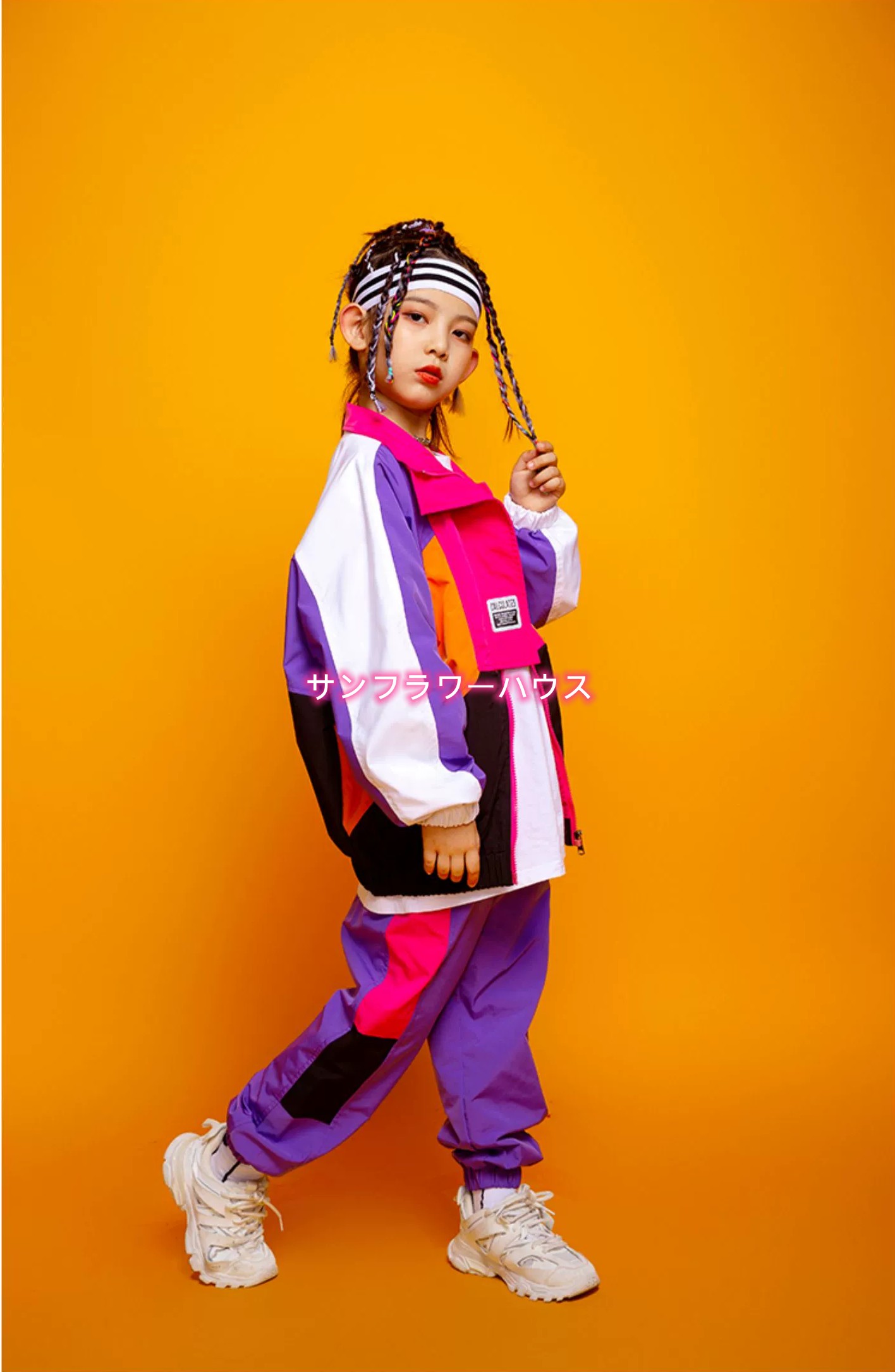 キッズ ダンス 衣装 セットアップ ジャケット ヒップホップ 韓国 ジュニア 青 子供 紫 K-POP HIPHOP 男の子 女の子 ダンスウェア カーゴパンツ 長袖 ジャズ 