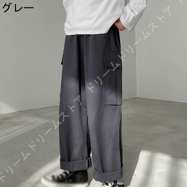 カーゴパンツ メンズ ワイド パンツ ストレッチ ロング 春夏秋 カジュアル パンツ 長ズボン 動きやすい キャンプ メンズ アウトドア ボパンツ 大きい 