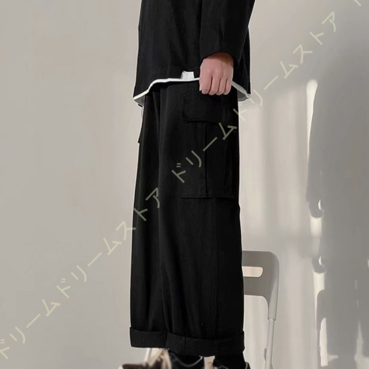 カーゴパンツ メンズ ワイド パンツ ストレッチ ロング 春夏秋 カジュアル パンツ 長ズボン 動きやすい キャンプ メンズ アウトドア ボパンツ 大きい 