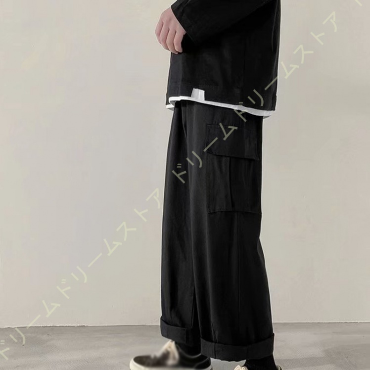 カーゴパンツ メンズ ワイド パンツ ストレッチ ロング 春夏秋 カジュアル パンツ 長ズボン 動きやすい キャンプ メンズ アウトドア ボパンツ 大きい 