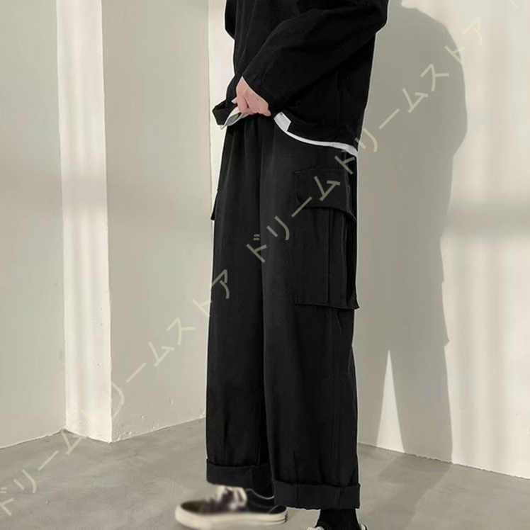 カーゴパンツ メンズ ワイド パンツ ストレッチ ロング 春夏秋 カジュアル パンツ 長ズボン 動きやすい キャンプ メンズ アウトドア ボパンツ 大きい 