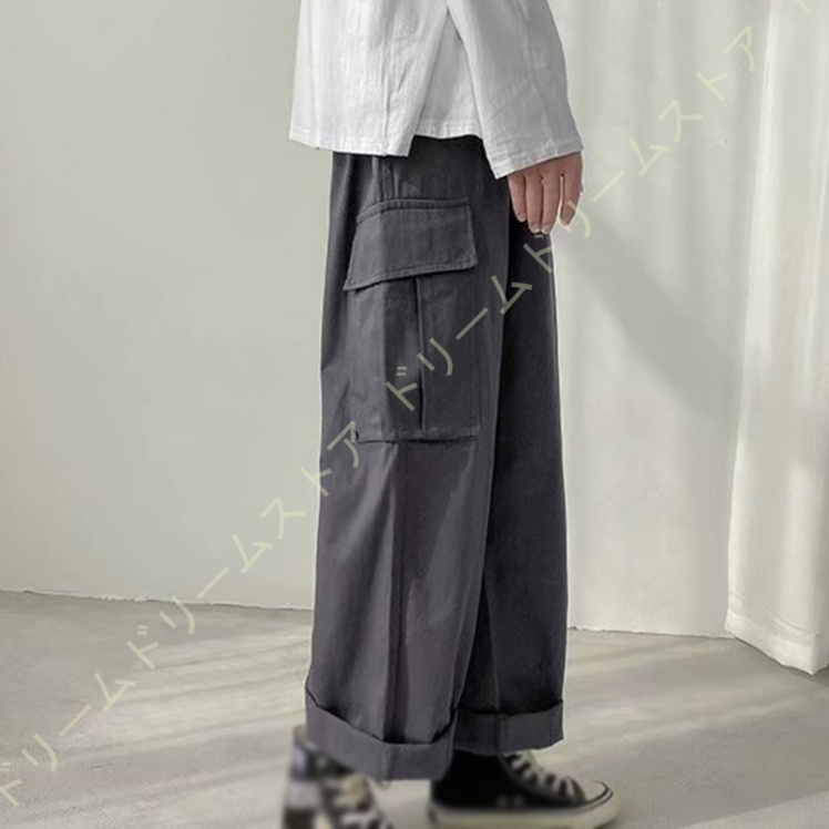 カーゴパンツ メンズ ワイド パンツ ストレッチ ロング 春夏秋 カジュアル パンツ 長ズボン 動きやすい キャンプ メンズ アウトドア ボパンツ 大きい 