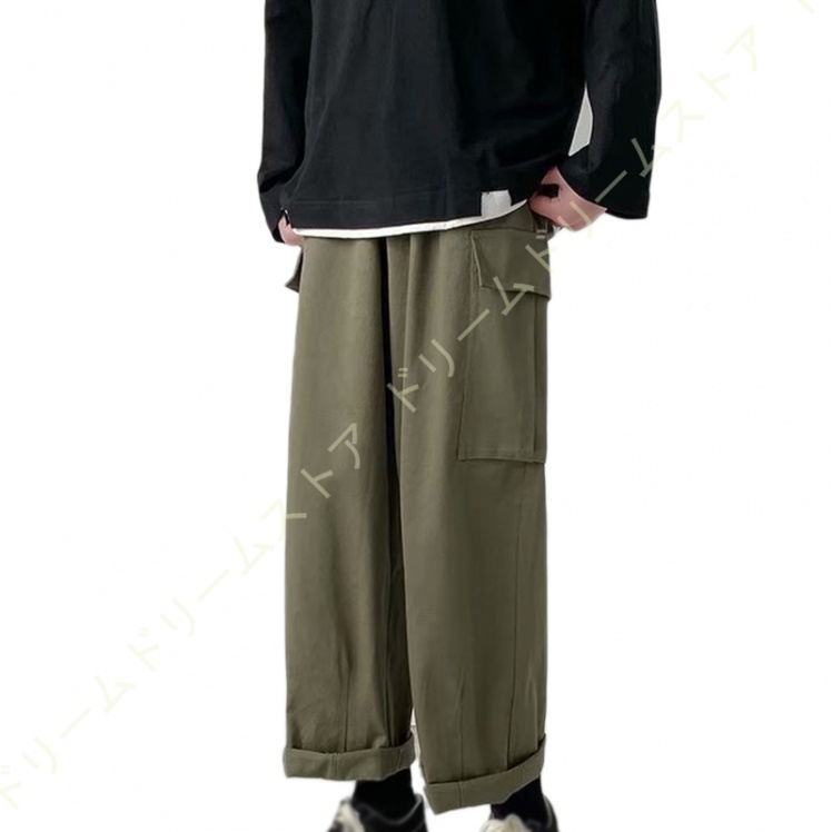 カーゴパンツ メンズ ワイド パンツ ストレッチ ロング 春夏秋 カジュアル パンツ 長ズボン 動きやすい キャンプ メンズ アウトドア ボパンツ 大きい 