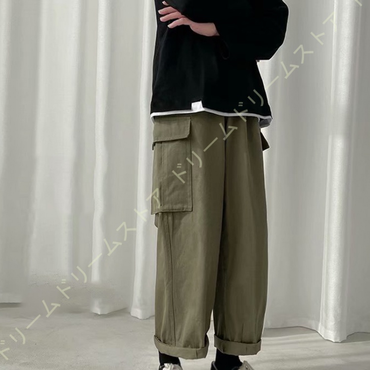 カーゴパンツ メンズ ワイド パンツ ストレッチ ロング 春夏秋 カジュアル パンツ 長ズボン 動きやすい キャンプ メンズ アウトドア ボパンツ 大きい 