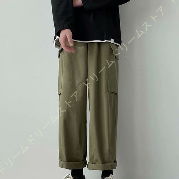 カーゴパンツ メンズ ワイド パンツ ストレッチ ロング 春夏秋 カジュアル パンツ 長ズボン 動きやすい キャンプ メンズ アウトドア ボパンツ 大きい 