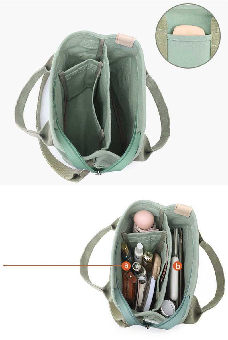 トートバッグ キャン大容量 仕切り ショルダーバッグ 帆布 レディース 通勤 肩掛け 自立 手提げ マザーズバッグ 斜めがけ 通学 ファスナー付 