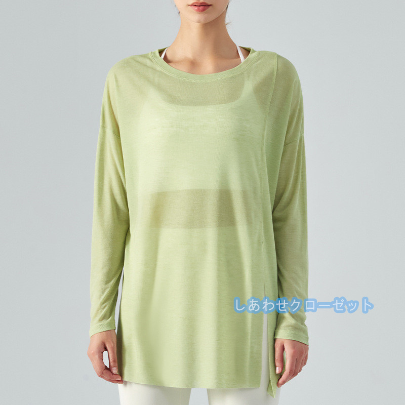 ヨガウェア レディース トップス 長袖 Tシャツ ホットヨガ フィットネス 吸汗 おしゃれ スポーツウェア ランニングウェア かわいい 速乾 