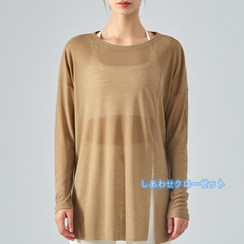 ヨガウェア レディース トップス 長袖 Tシャツ ホットヨガ フィットネス 吸汗 おしゃれ スポーツウェア ランニングウェア かわいい 速乾 