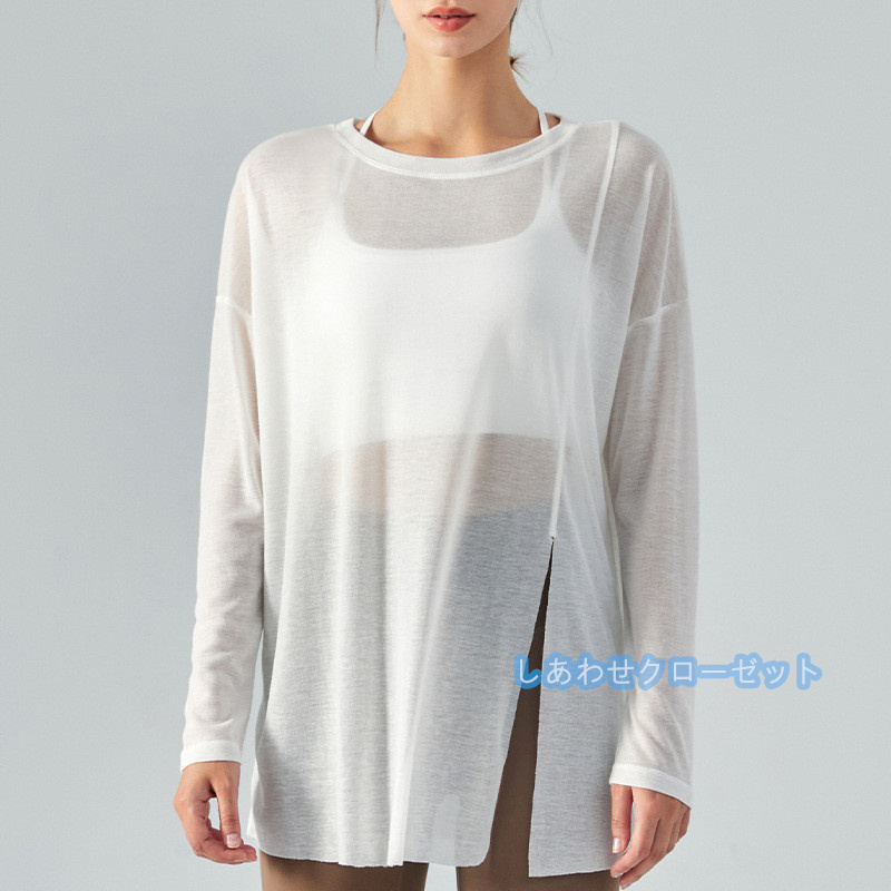 ヨガウェア レディース トップス 長袖 Tシャツ ホットヨガ フィットネス 吸汗 おしゃれ スポーツウェア ランニングウェア かわいい 速乾 