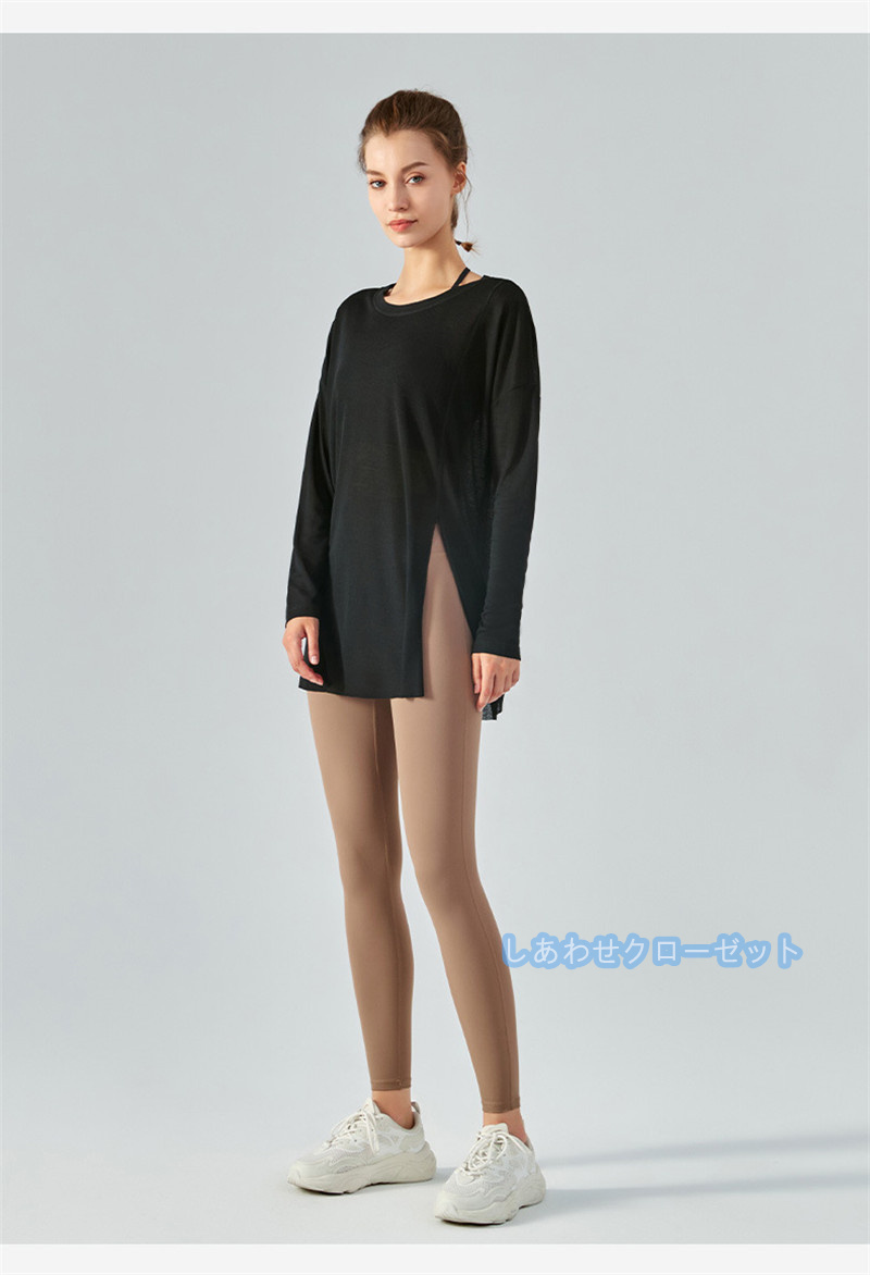 ヨガウェア レディース トップス 長袖 Tシャツ ホットヨガ フィットネス 吸汗 おしゃれ スポーツウェア ランニングウェア かわいい 速乾 