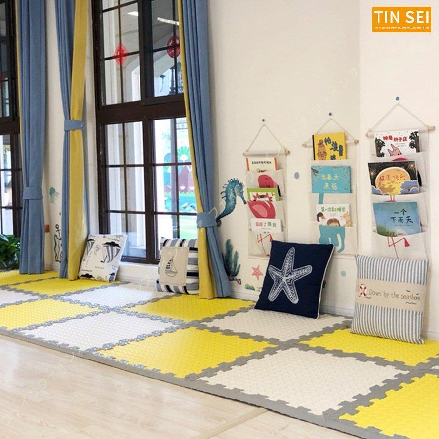 大判 プレイマット パズルマット ジョイントマット シンプル 無地 ラグマット 2畳 正方形 リビング 3畳 タイルカーペット ペット用 サイドパーツ付 軽量 