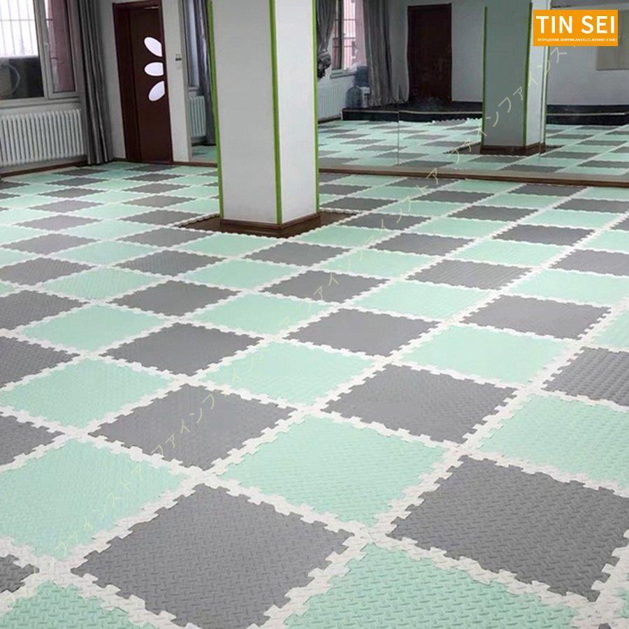 大判 プレイマット パズルマット ジョイントマット シンプル 無地 ラグマット 2畳 正方形 リビング 3畳 タイルカーペット ペット用 サイドパーツ付 軽量 