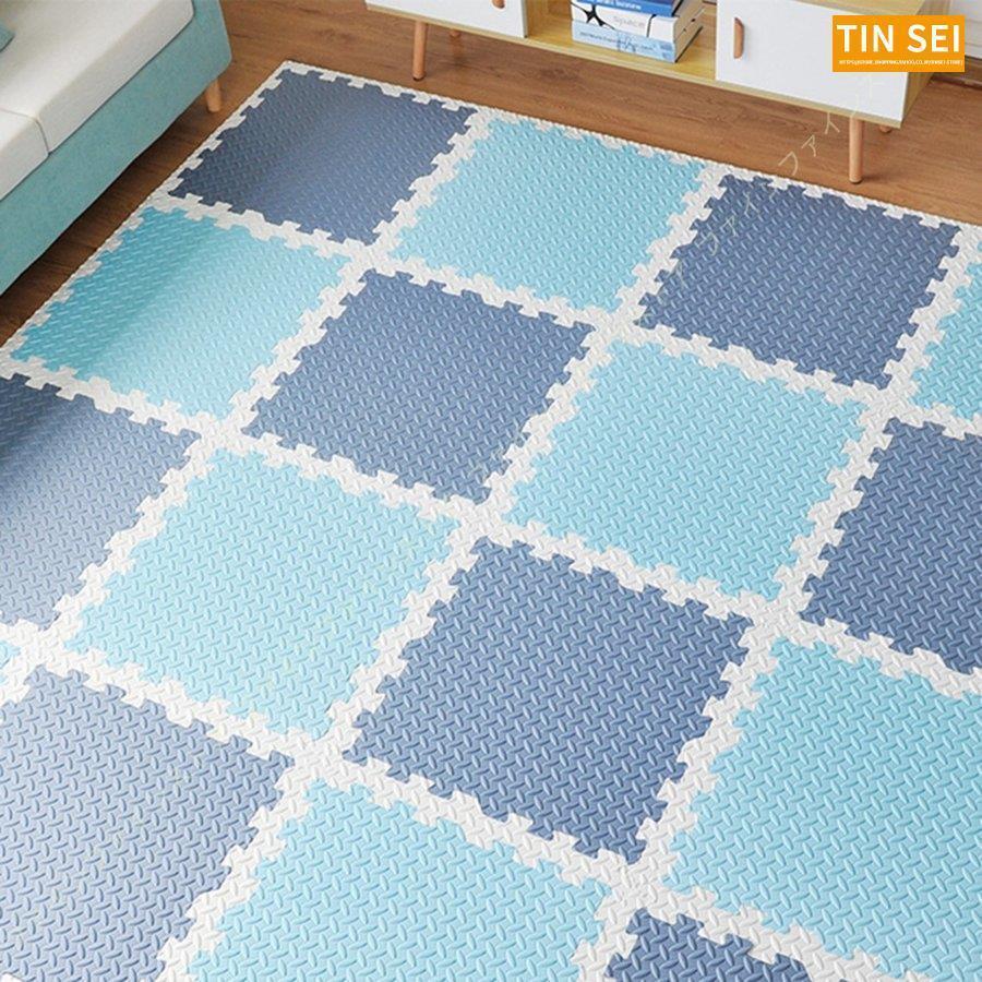 大判 プレイマット パズルマット ジョイントマット シンプル 無地 ラグマット 2畳 正方形 リビング 3畳 タイルカーペット ペット用 サイドパーツ付 軽量 