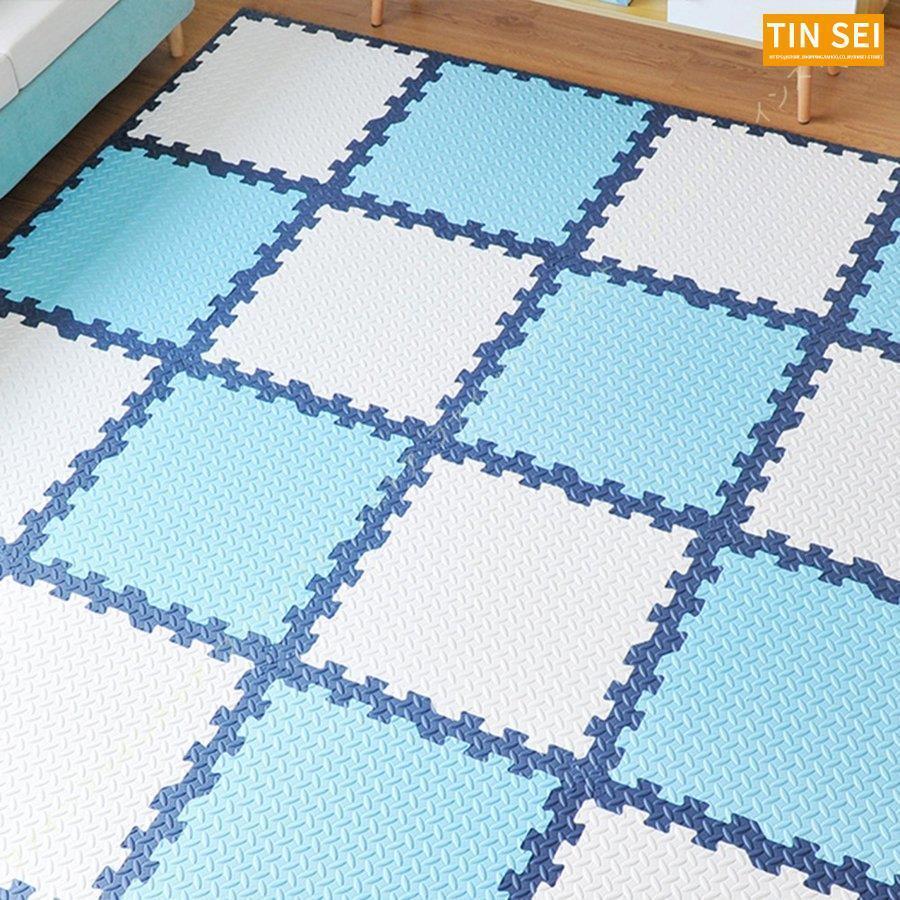 大判 プレイマット パズルマット ジョイントマット シンプル 無地 ラグマット 2畳 正方形 リビング 3畳 タイルカーペット ペット用 サイドパーツ付 軽量 