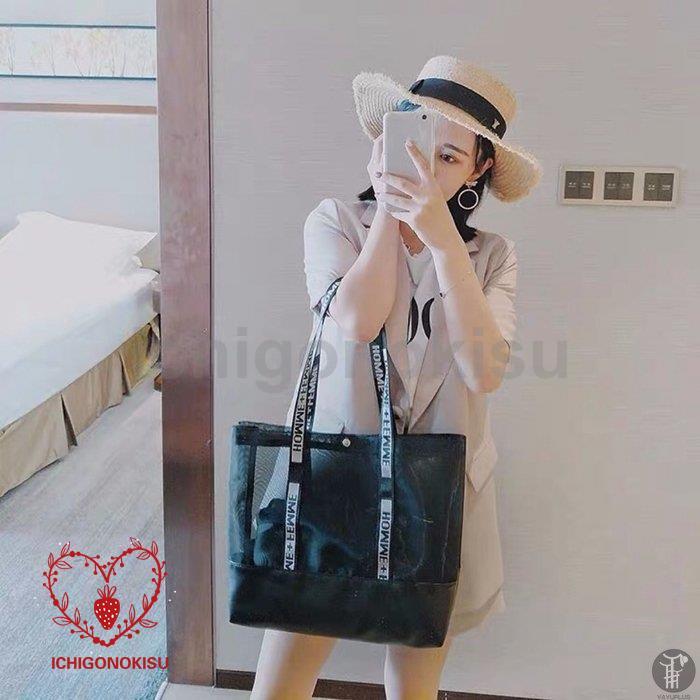 クリアバッグ トートバッグ ビニールバッグ ポーチ付き PVC プールバッグ ビーチバッグ 大人 大容量 レディース リゾートクリアバッグ 