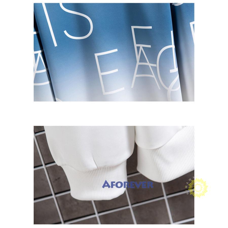 スウェットシャツ トレーナー メンズ 長袖 プルオーバー 丸首 秋 グラデーション おしゃれ スポーツ トップス秋服 英字 ファッション 