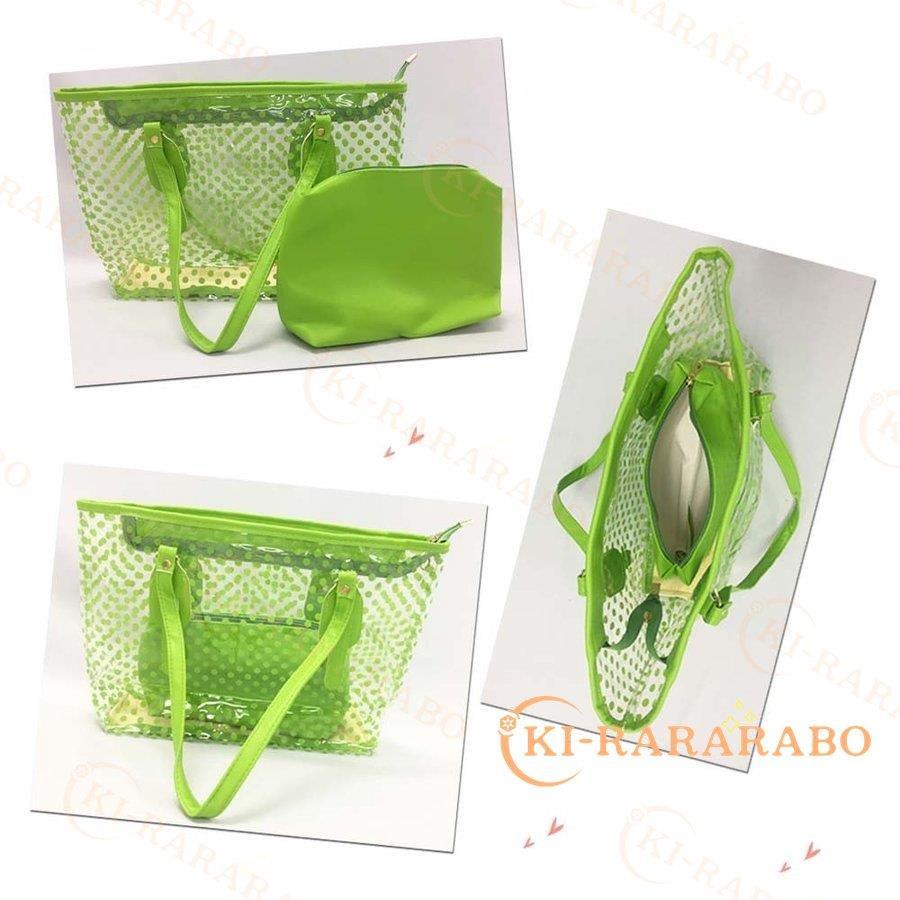 クリアバッグ トートバッグ ポーチ付き プールバッグ 防水バック 春夏 透明 