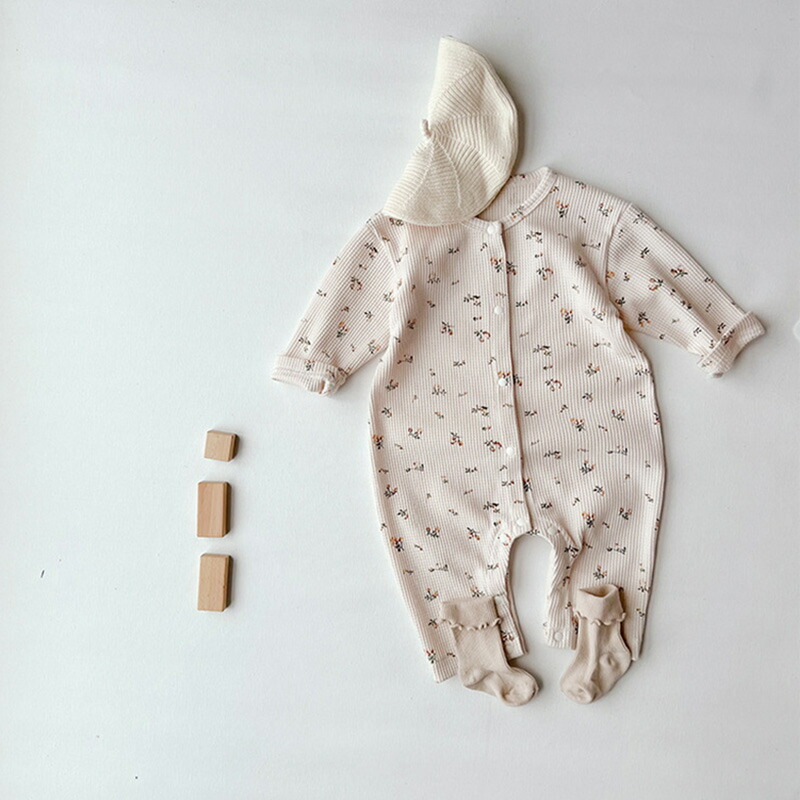 長袖 前開き 男の子 かわいい ベビーカバーオール 女の子 ワッフル 子供服 ジャンプスーツ 赤ちゃん 双子 おしゃれ コットン ベビーロンパース 新生児 ベビー服 