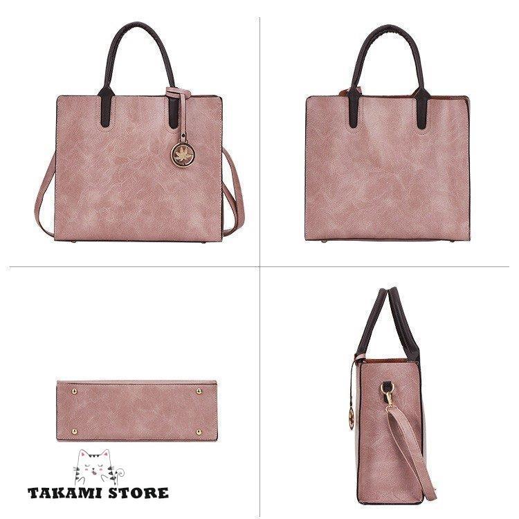 3つセット トートバッグ レディース ショルダーバッグ 2WAYハンドバッグ ファッション 鞄 シンプル 大人 通勤用バッグ かばん 可愛い 斜め掛け 肩掛け 5色 
