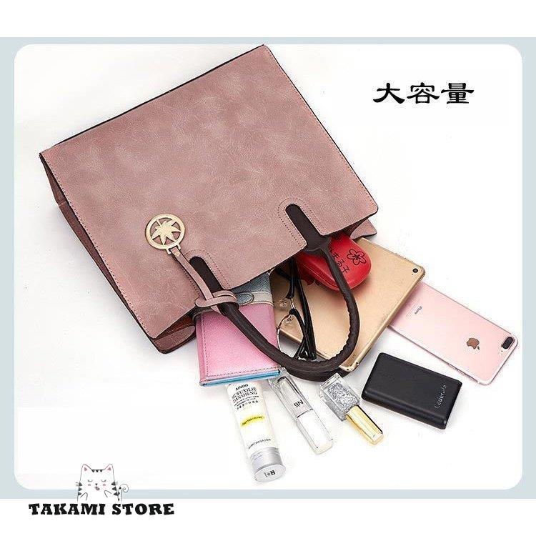 3つセット トートバッグ レディース ショルダーバッグ 2WAYハンドバッグ ファッション 鞄 シンプル 大人 通勤用バッグ かばん 可愛い 斜め掛け 肩掛け 5色 