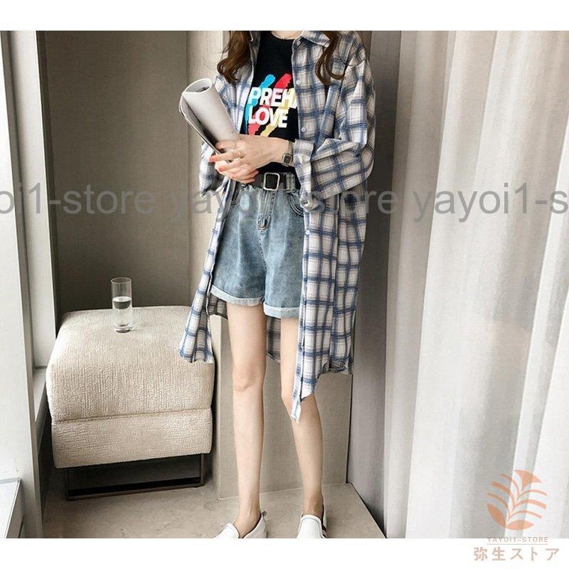 長袖シャツ チェックシャツ ロングシャツ ワンピース 羽織り レディース スタンダードチェック柄 女性 大きいサイズあり トップス ブリットチ 