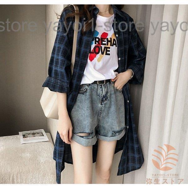 長袖シャツ チェックシャツ ロングシャツ ワンピース 羽織り レディース スタンダードチェック柄 女性 大きいサイズあり トップス ブリットチ 