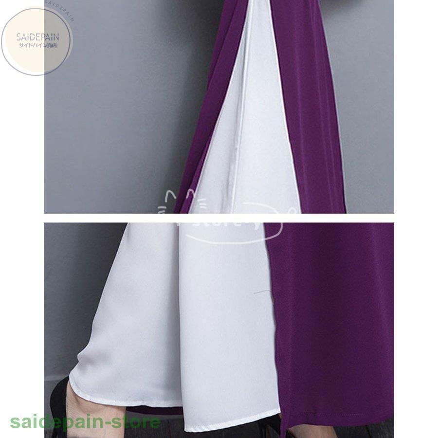 チャイナドレス ロング丈 チャイナ風ワンピース 衣装 チャイナドレス ワンピース 花柄 チャイナ服 ハロウィン 7分袖 ドレスワンピース 2枚重ね アオザイ 