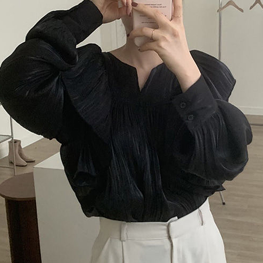 フリル ブラウス シンプル フ細見え 華奢見え レディース カジュアル 無地 立ち襟 キュート 体型カバー フォーマル シンプル 大人 シャツ 