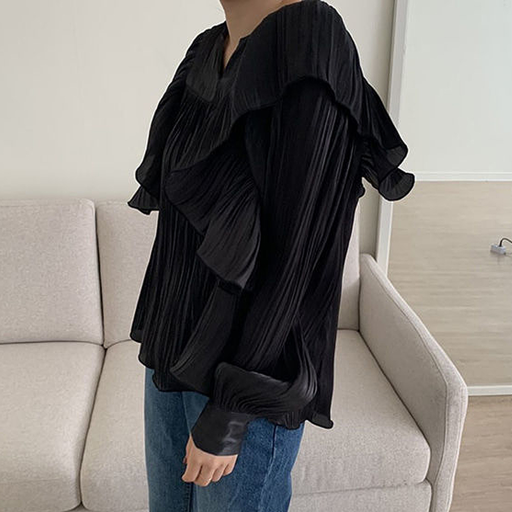 フリル ブラウス シンプル フ細見え 華奢見え レディース カジュアル 無地 立ち襟 キュート 体型カバー フォーマル シンプル 大人 シャツ 