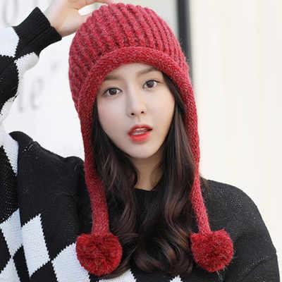 ニット帽 帽子 レディース 耳当て ニットキャップ ボア付き ハット ポンポン付き 秋物 防寒対策 あったか 暖かい 小顔効果 冬物 裏起毛 防寒 ぼうし 