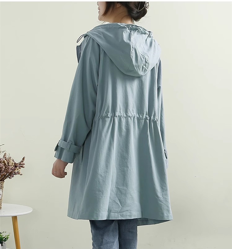 送料無料 トレンチコート フード付きコート ロング丈 カジュアル モッズ アウター 綿90％ ミリタレディース 春秋 