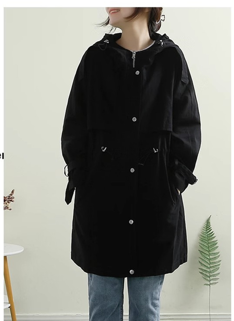 送料無料 トレンチコート フード付きコート ロング丈 カジュアル モッズ アウター 綿90％ ミリタレディース 春秋 