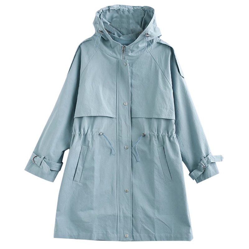 送料無料 トレンチコート フード付きコート ロング丈 カジュアル モッズ アウター 綿90％ ミリタレディース 春秋 