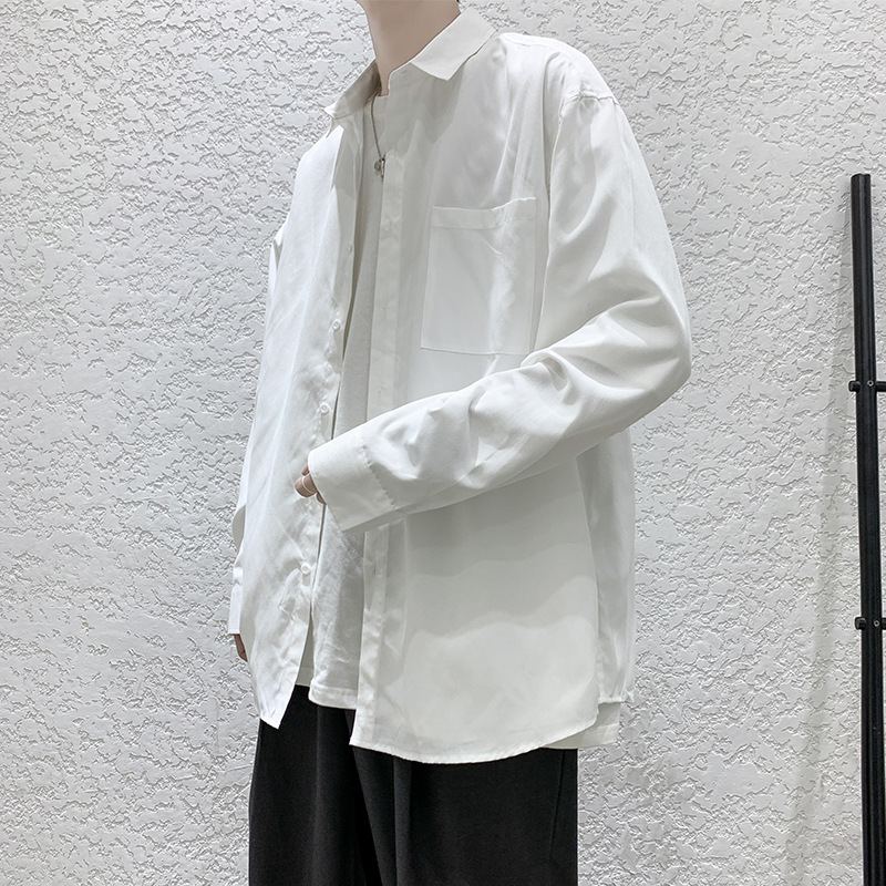 シャツ メンズ トップス 長袖シャツ 無地 カジュアルシャツ 白シャツ ビジネス トップス 秋服 おしゃれ 春服 
