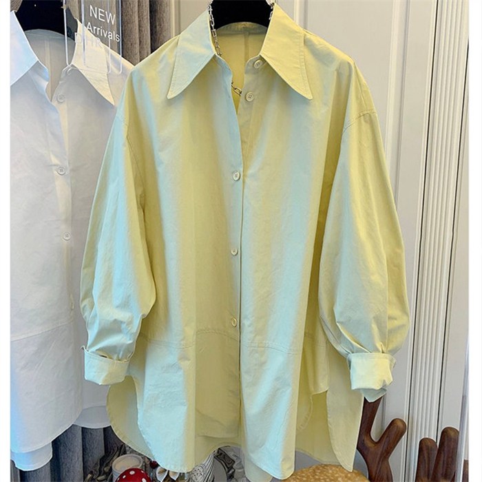 ブラウス レディース 羽織り シャツ トップス パフスリーブ オフィス カジュアル 長袖 仕事 秋 トップス 無地 春 ゆったり 