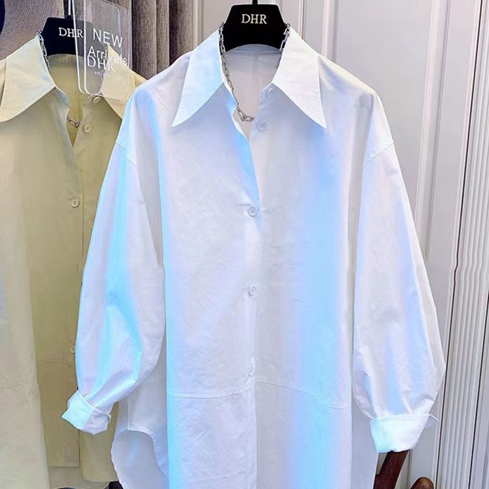 ブラウス レディース 羽織り シャツ トップス パフスリーブ オフィス カジュアル 長袖 仕事 秋 トップス 無地 春 ゆったり 