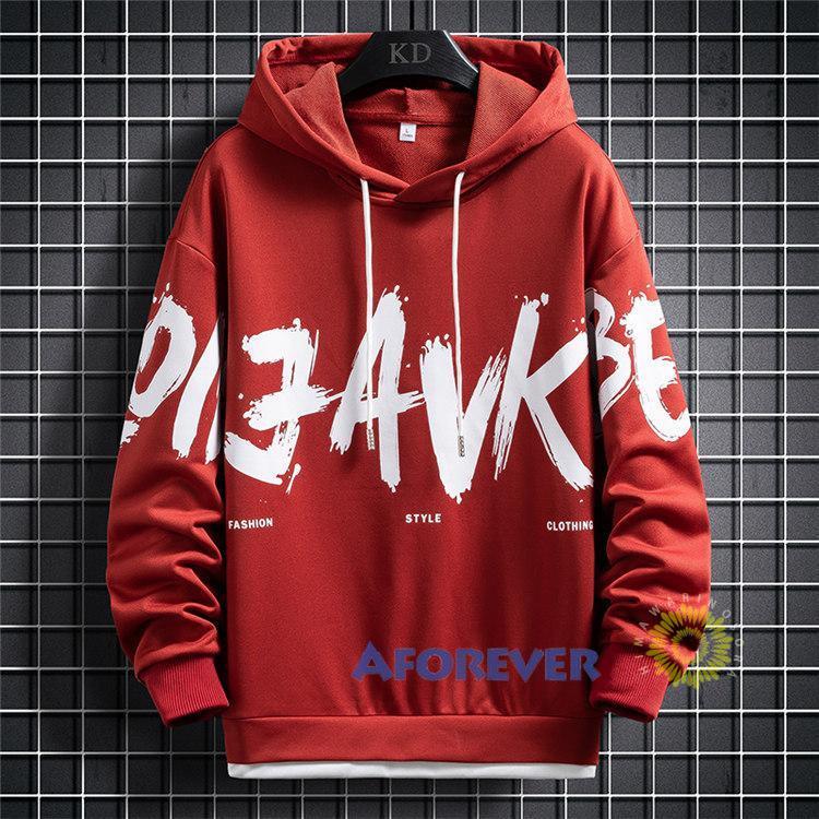 長袖メンズ プルオーバー スウェット英字 フード付き 春 秋 トップス カジュアル 