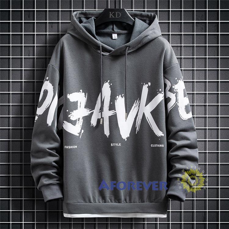 長袖メンズ プルオーバー スウェット英字 フード付き 春 秋 トップス カジュアル 